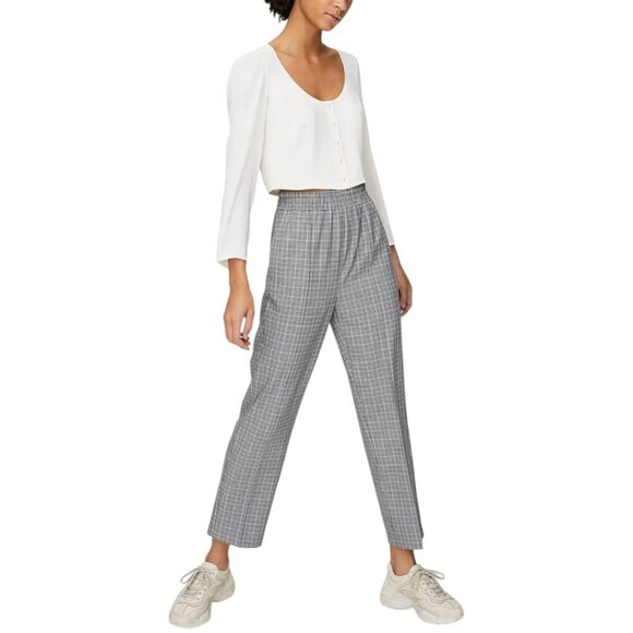 Sunday Best Kissy Blouse Cream Pearl Button Long Sleeve Cropped Blouse Sz S - Picture 3 of 14